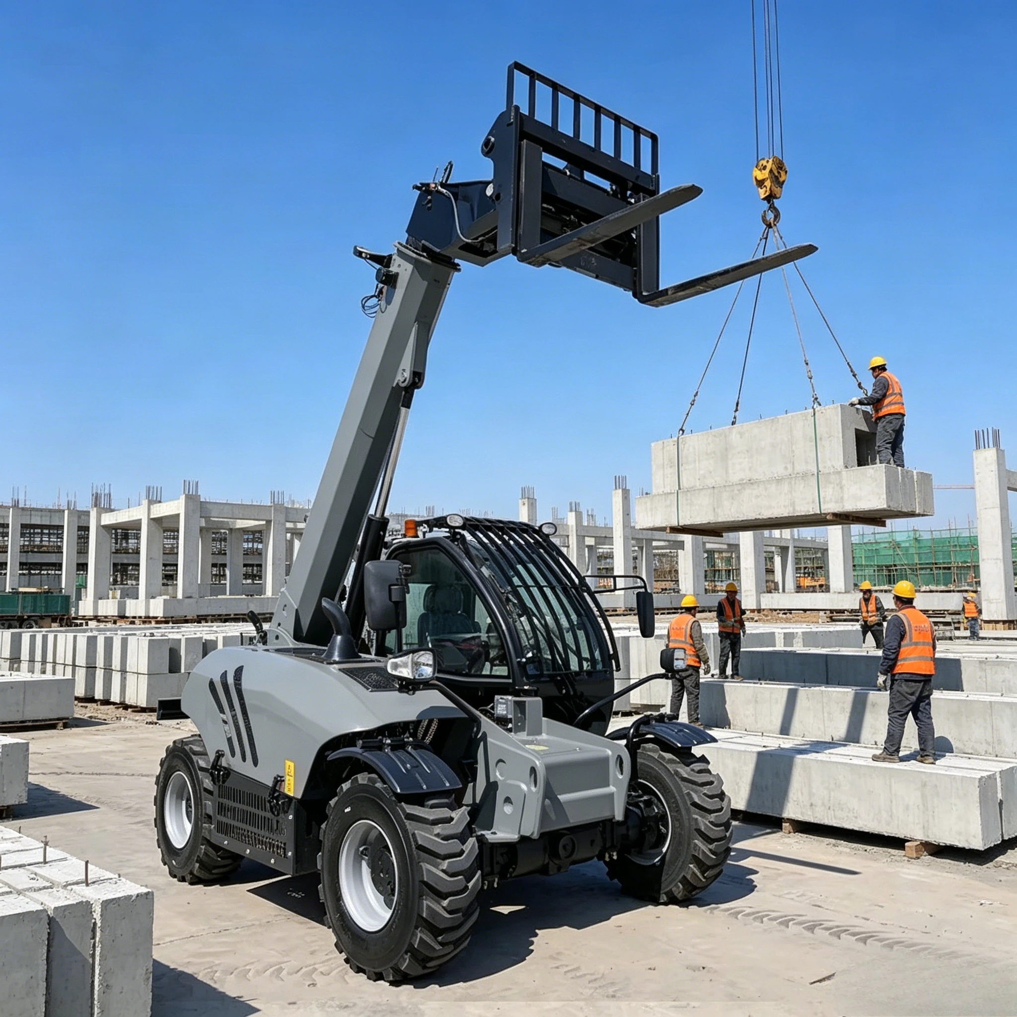 Free Shipping 4WD Telehandler Forklift with 13M Boom Heave 10ton Load Telescopic Forklift EPA Diesel Engine Telescopic Handler