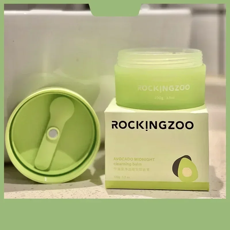 Rock Zoo Avocado Make-up Remover Reinigingsbalsem Huid Gezicht Make-up Porie Zachte ogen en lipgevoelige spierverwijderaar Cosmetica