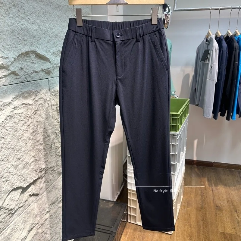 

Men's Casual Straight Leg Pants Four-Way Stretch Comfortable Fit Spring Summer Nylon Blend mid Waist Straight Tube Trousers