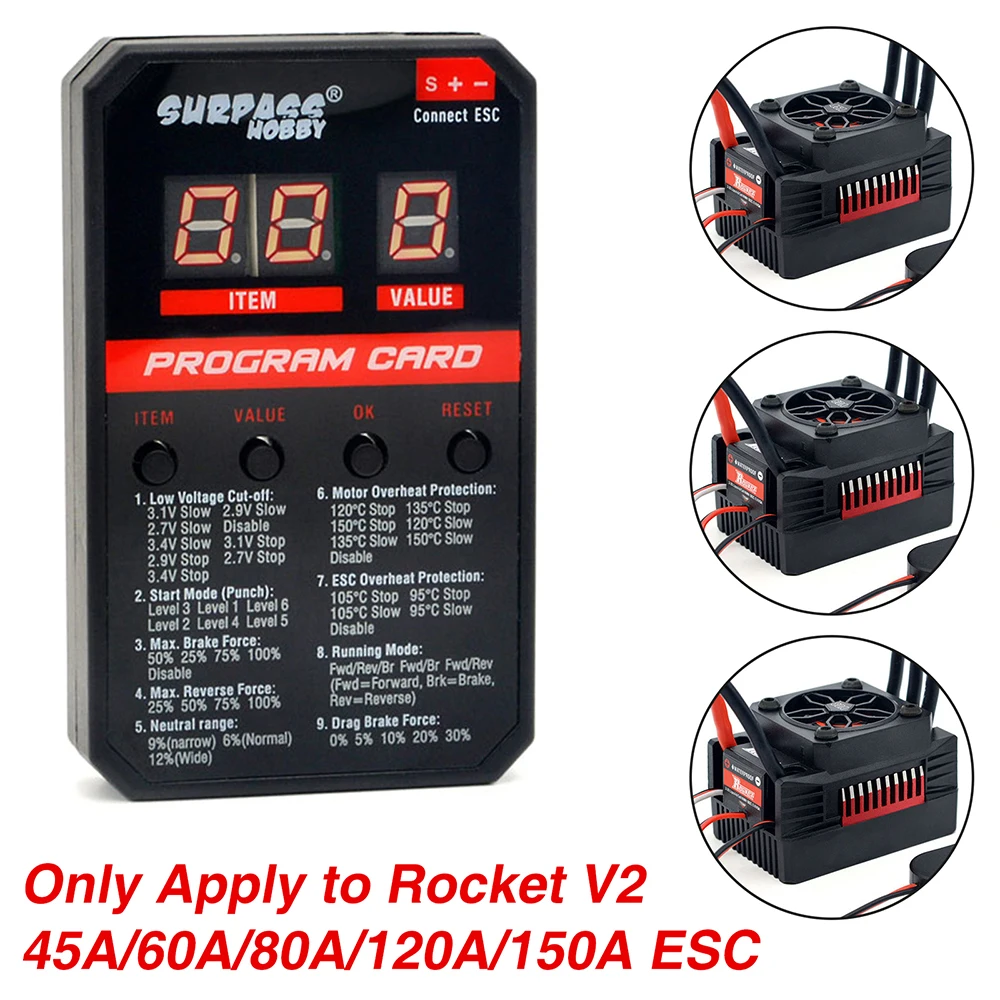 LCD LED Programing Card for Rocket Turbo TS160 V2 160A Hobbywing