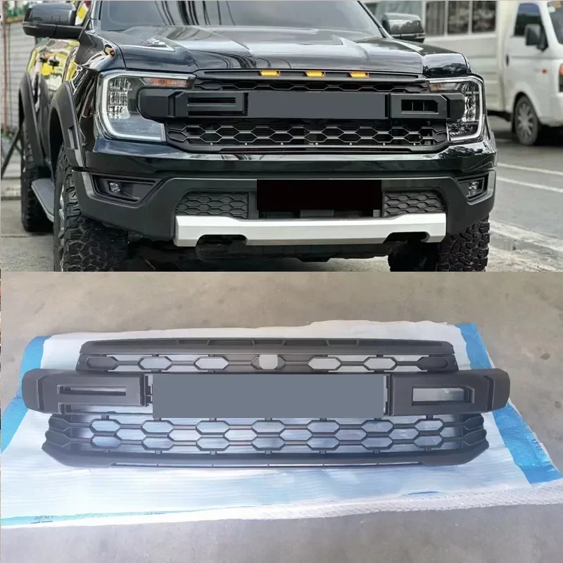 For Ford Ranger 2022 2023 Accessories T9 MK4 PX4 High Version XLT Wildtrak Sport Pickup Car Mask Mesh Front Grills Racing Grille