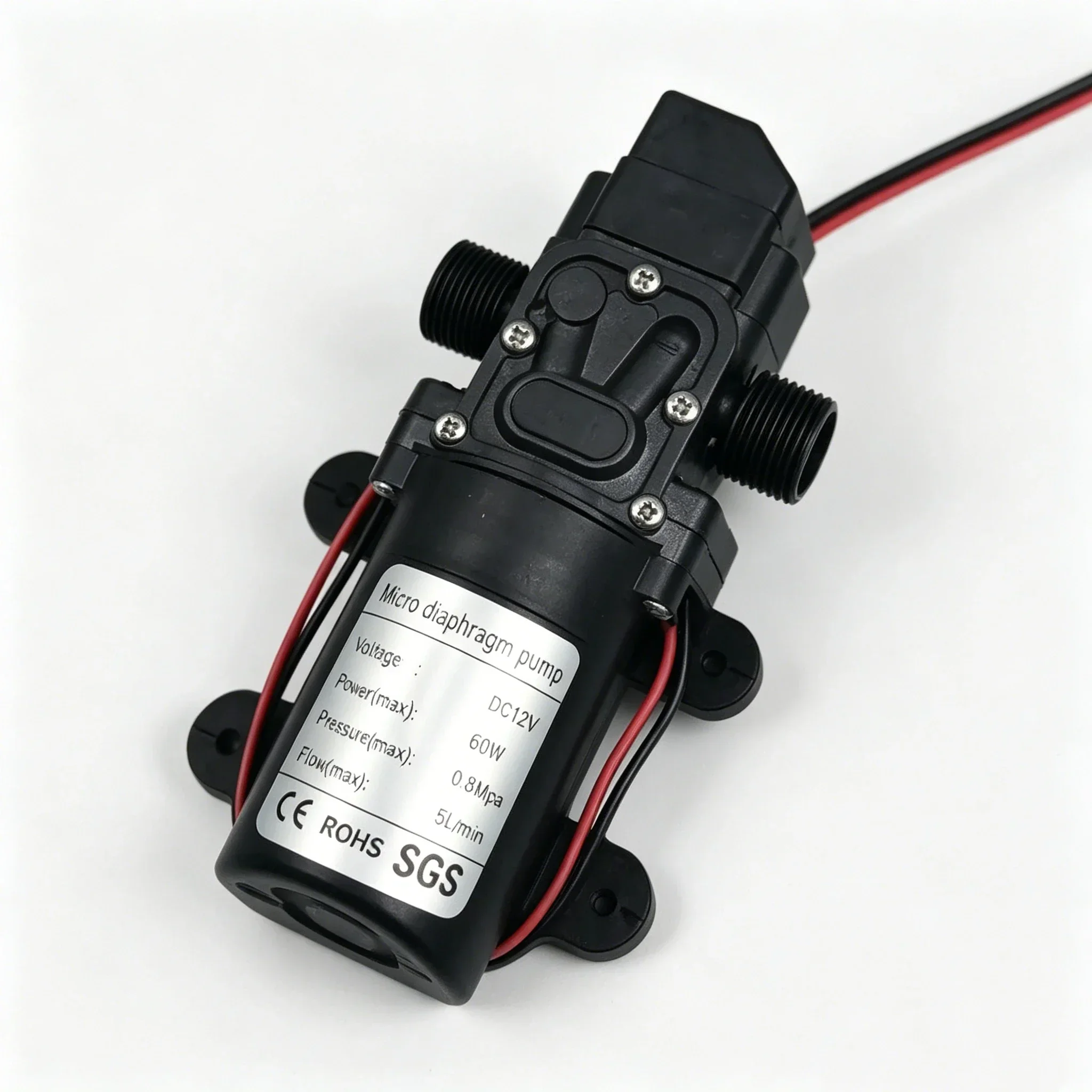 Mini Electric Diaphragm Pump 120PSI 60W 5L/Min High Pressure DC 12V Self-Prim Ing for Water Washing Machine Pesticide Spraying