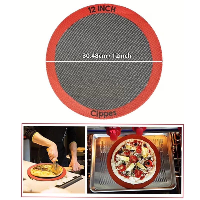 1/3PCS Round Silicone Perforated Baking Mat Non Stick Reusable Baking Sheets For Pizza Bread Cake Pan Air Fryer Oven【Homeclub】