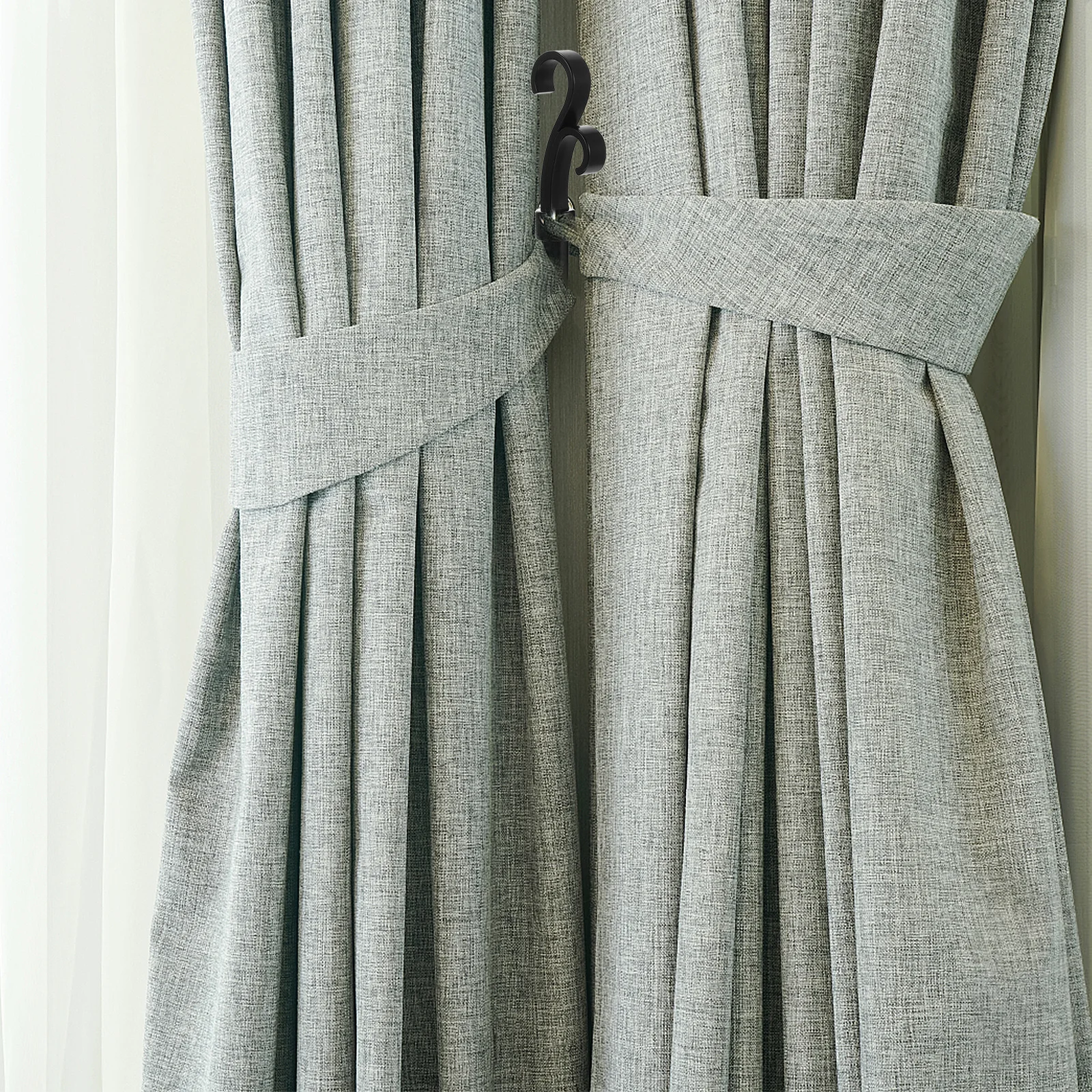 

2Pcs Iron Curtain Tiebacks Wall Hooks Heavy Duty Holdbacks for Curtains Coats Towels Retro Style Home Office Decor Accessory