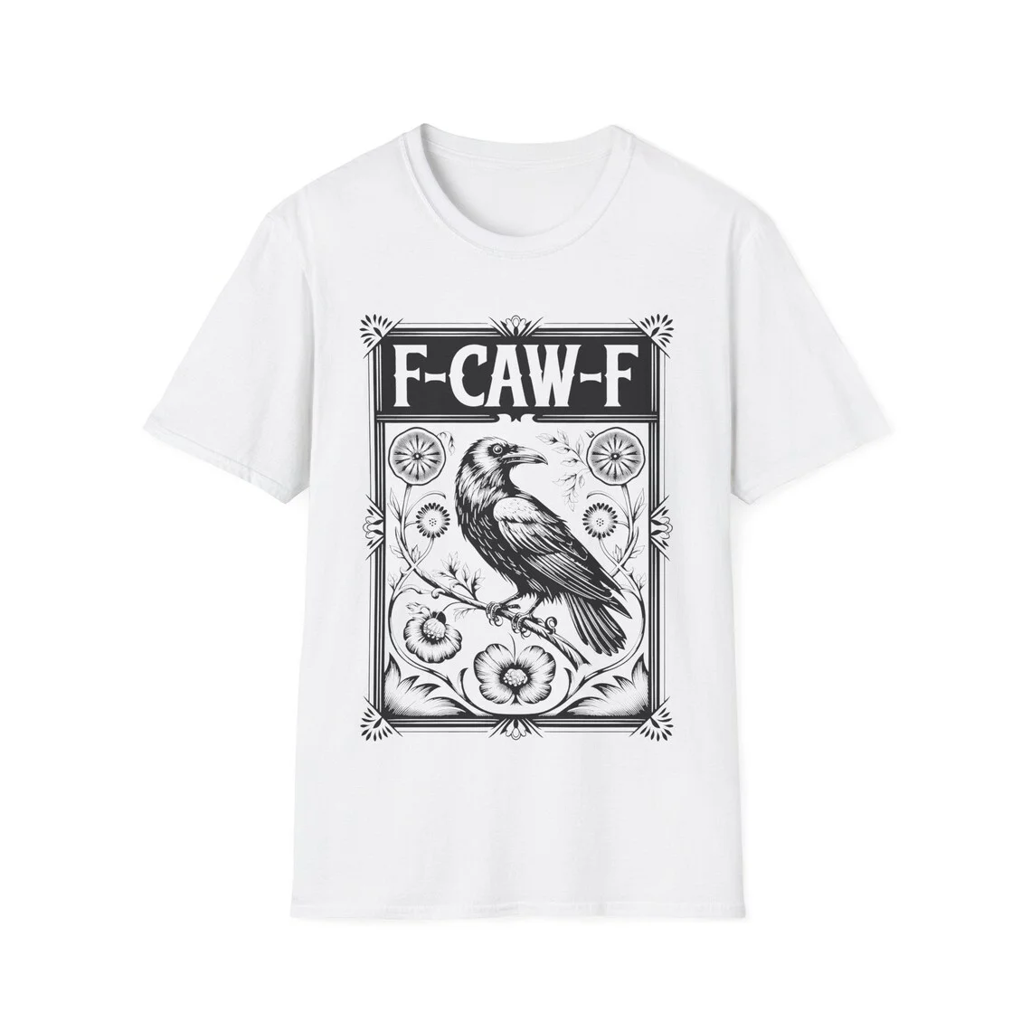F-Caw-F Crow camiseta de Halloween camiseta de cuervo jurando mujeres nuevas parejas amantes camiseta femenina Harajuku Casual negro Tops camisetas