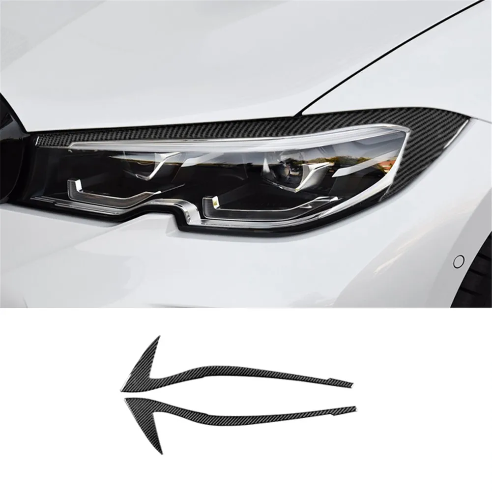 

Carbon Fiber Headlight Eyelids Trim Sticker For BMW 3 Series G20 2019-2020 Headlamp Eyebrow Cover Decoration Styling Accessories