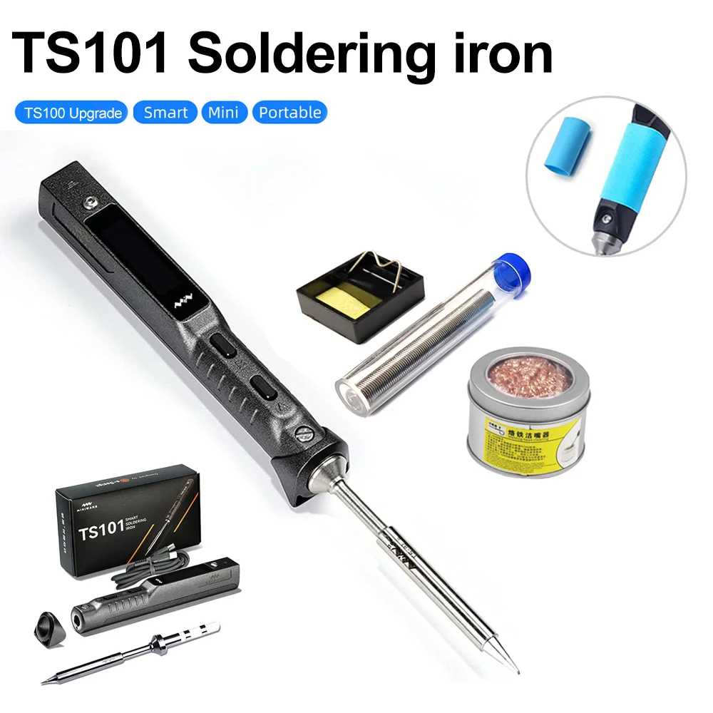 

NEW Original TS101 65W Mini Smart Electric Soldering Iron Adjustable Temperature Digital Oled With Desoldering Cleaning Ball