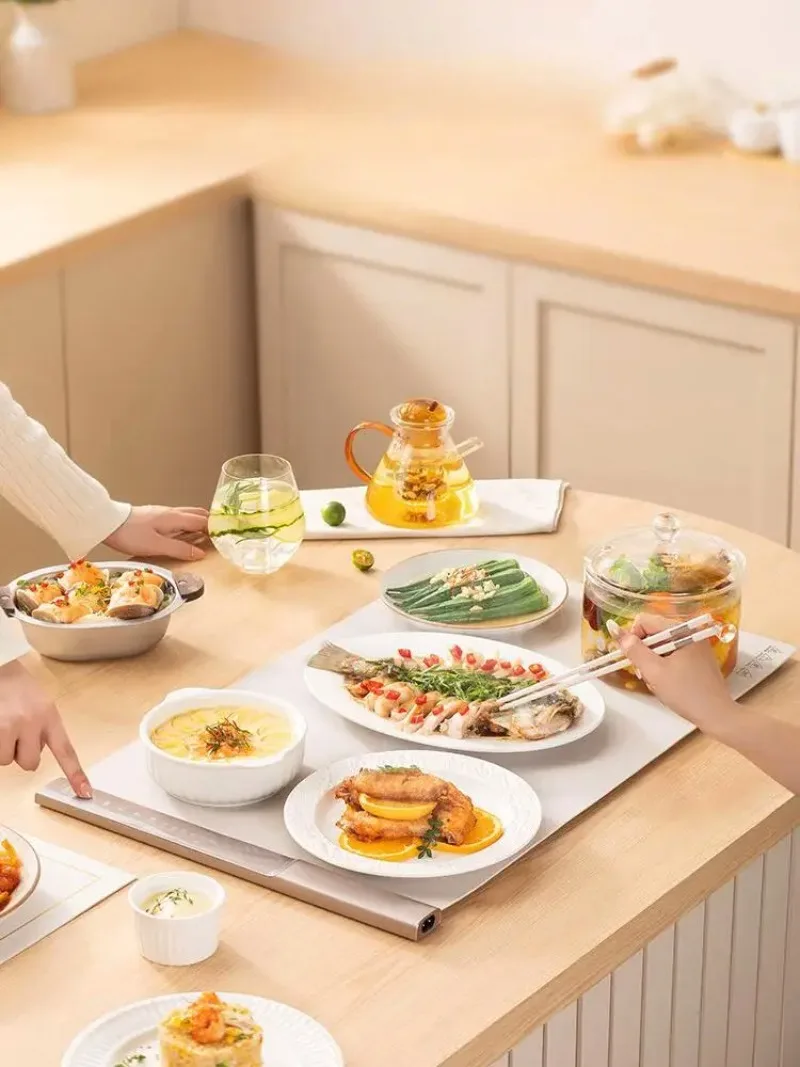 Midea Elektrische Voedselwarmer 66X40Cm Zachte Rol Opslag 250W 220V Opvouwbare Kookplaat Mok Warmer Verwarming Tafelmat Borden Verwarmend