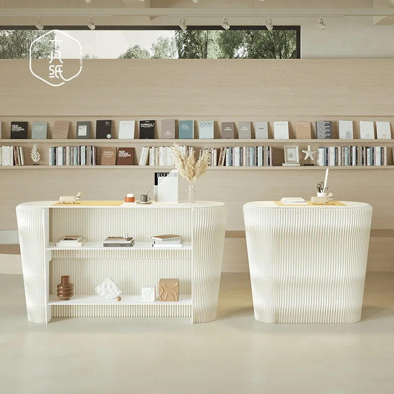 

Eighteen paper front desk welcome reception desk cashier clothing store small simple counter shopping mall