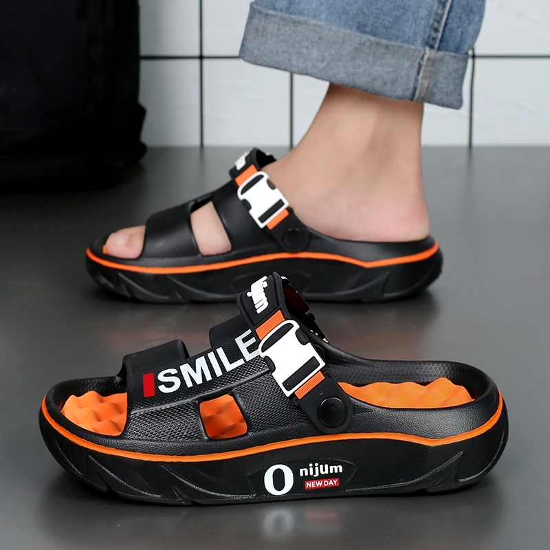 Fashion Design Men's Slippers Indoor Outdoor Beach Sandals Comfortable Massage Slides Clogs Casual Shoes Male Women Home Slipper image 2