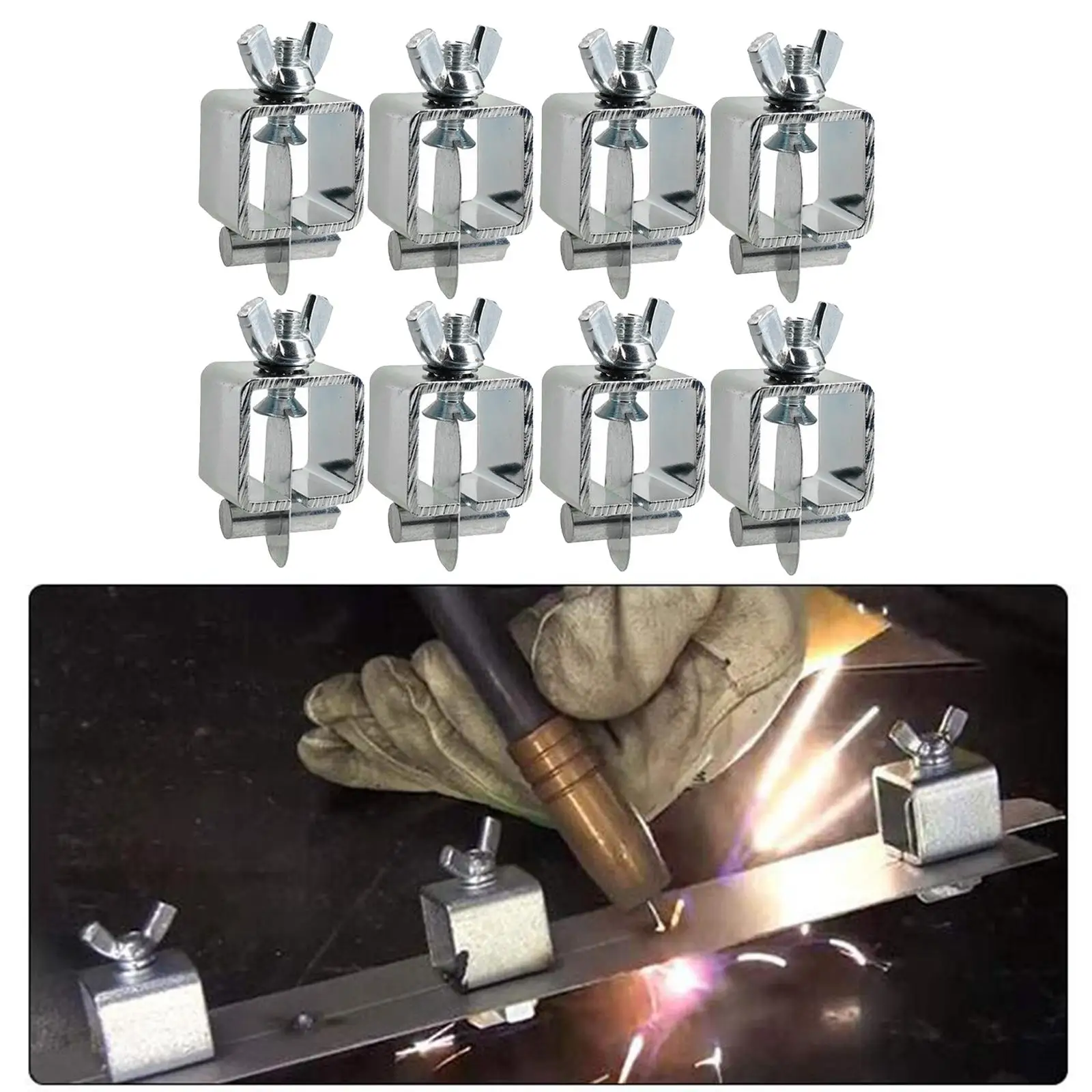 8 Pieces Steel Butt Welding Clamps Welding Clamps for Sheet Metal, Easy To Use