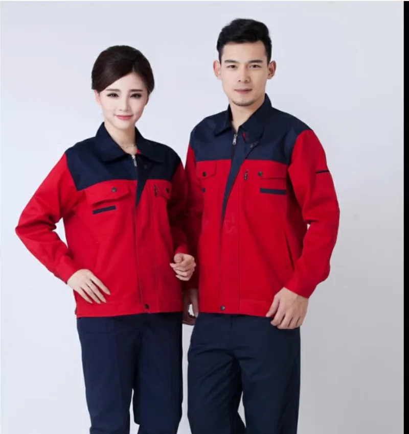 

Spring and Autumn Work Clothes Set for Men and Women's Automobile Repair Wear resistant Work Clothes