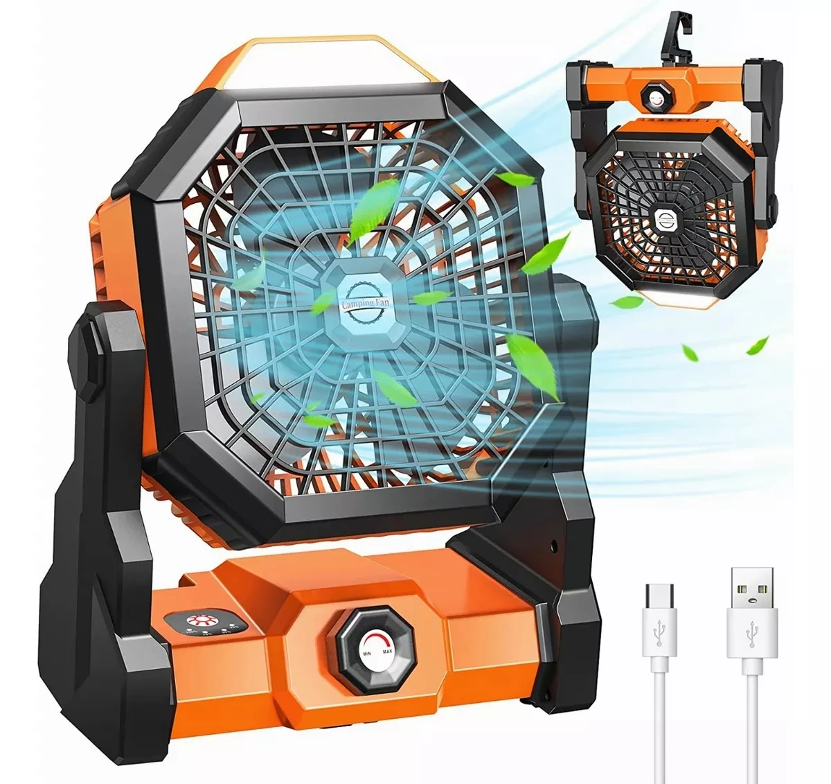 

High Quality Big Capacity 20000mah Battery Rechargeable Desktop Cooling Fan with Timing Rotate Led Light Multi Function F6 Fan