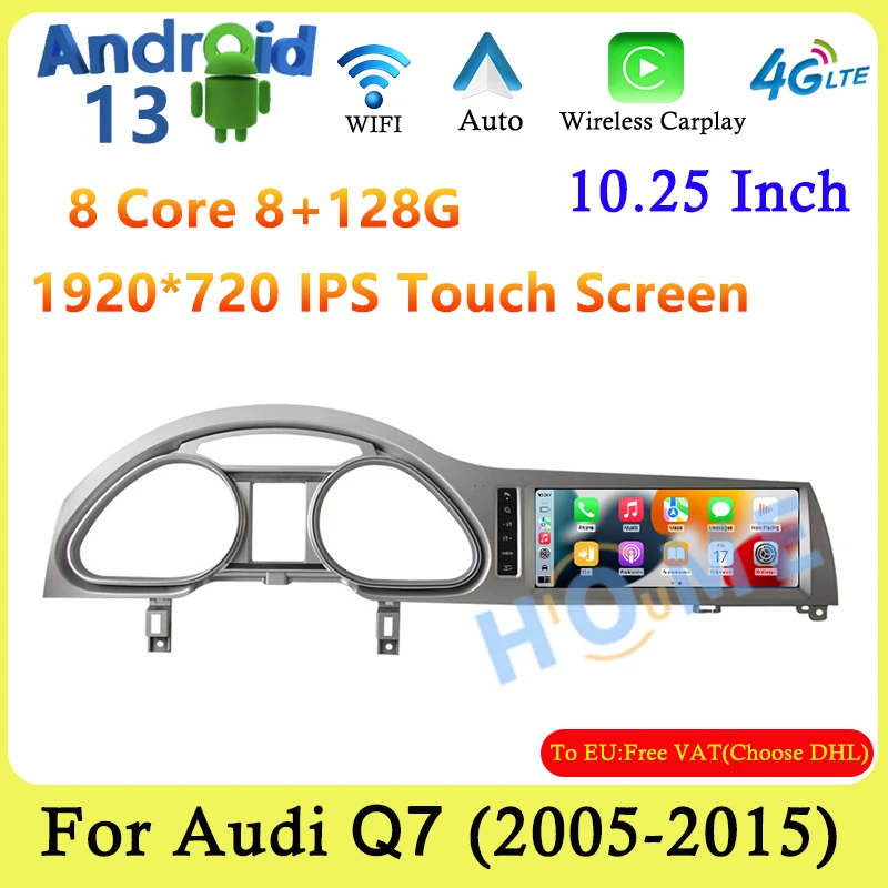 

Android 13 10.25" 8+128GB CarPlay For Audi Q7 4L 2005-2015 MMI GPS Navigation Car Multimedia Player Auto Radio Stereo DSP WIFI