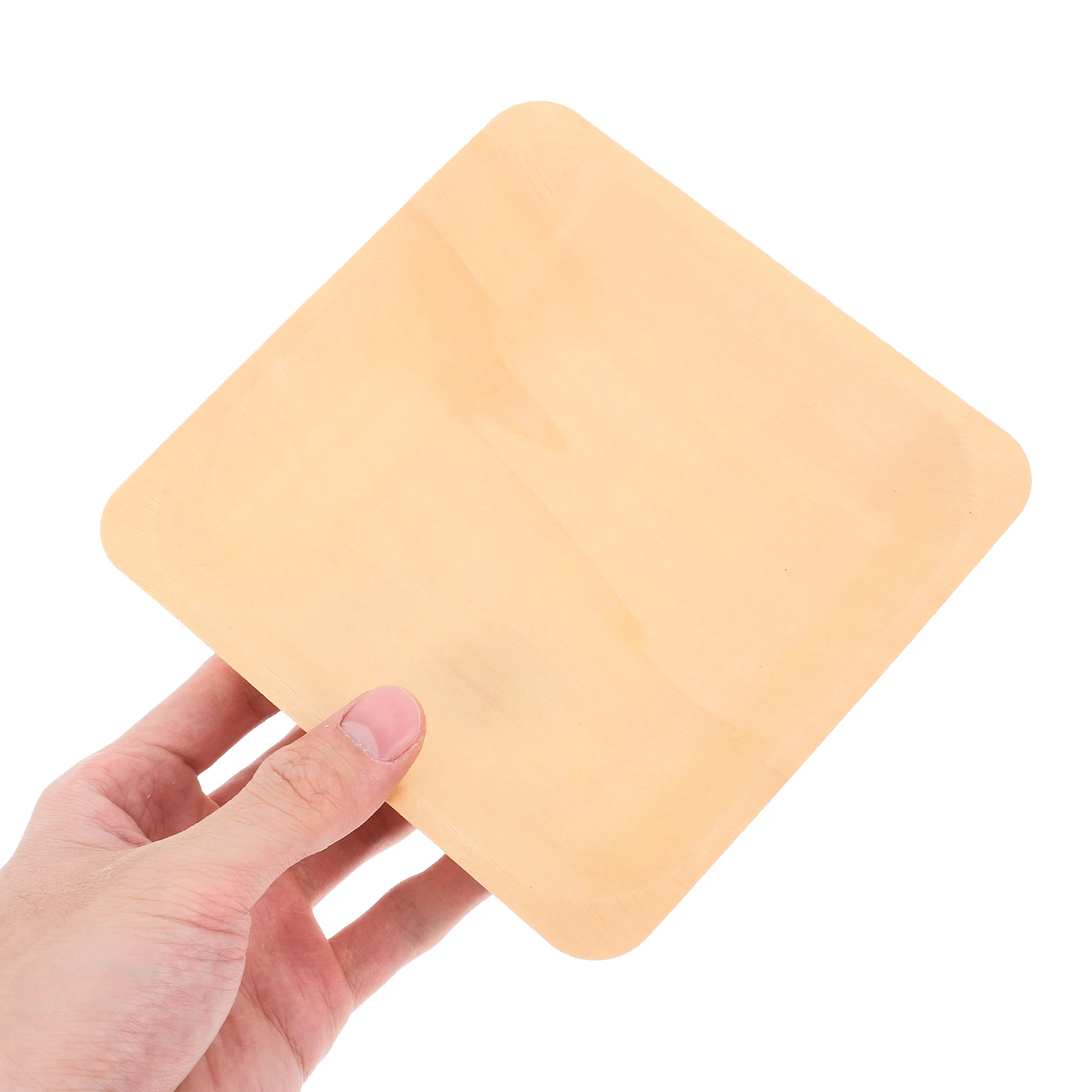 

50pcs Disposable Wooden Plates Square Natural Wood 14cm Diameter Eco Friendly Tableware Wedding Party Supplies