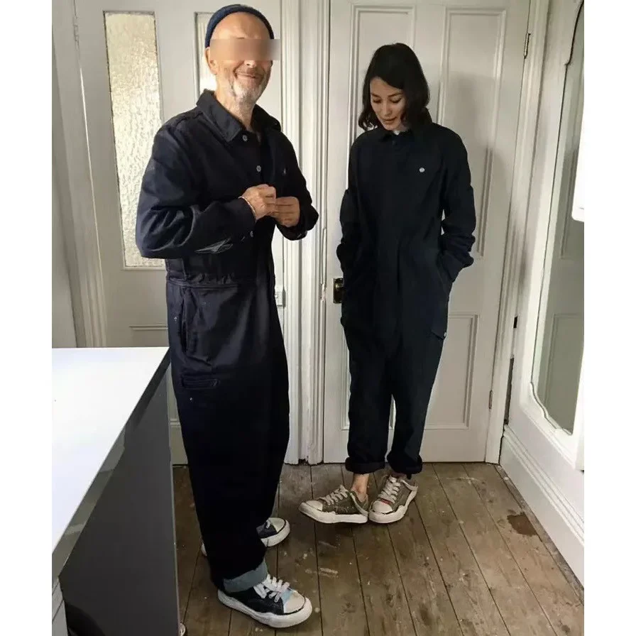 

Мужской американский рабочий комбинезон с несколькими карманами, модный бренд Amekaji, свободный однобортный цельный костюм с длинными рукавами.