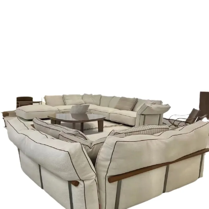 Simple design petal sofa Italian minimalist cotton and linen fabric straight row