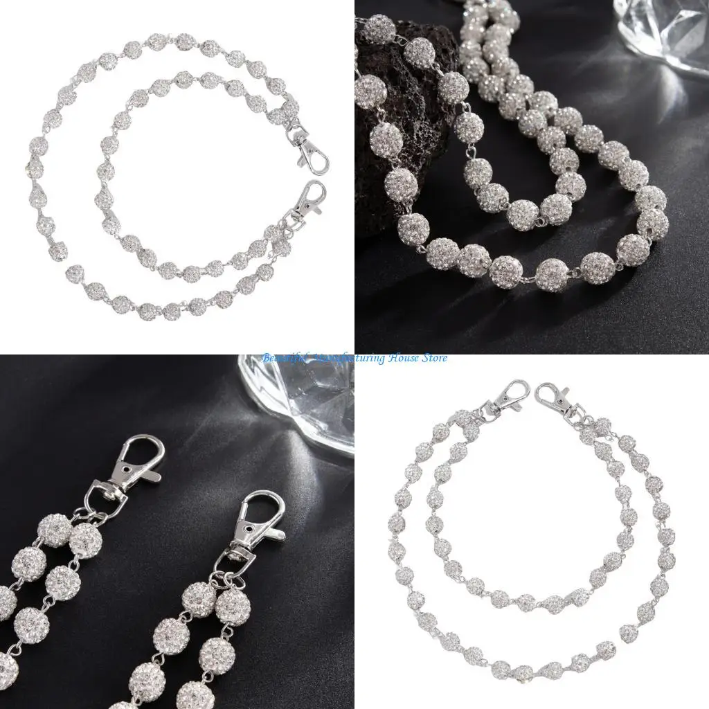 E56A Unique Rhinestones Punk Jeans Chain for Girls Edgy Fashion Trousers Jewelry