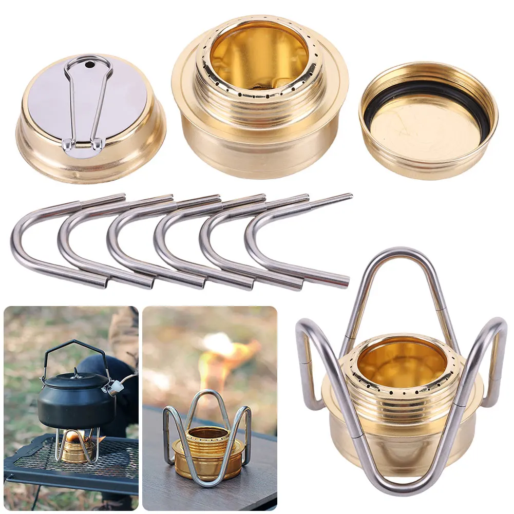 

Уличная спиртовая печь с кронштейном, походная спиртовая печь с регулируемой мощностью пламени, сверхлегкая спиртовая горелка для пикника на природе