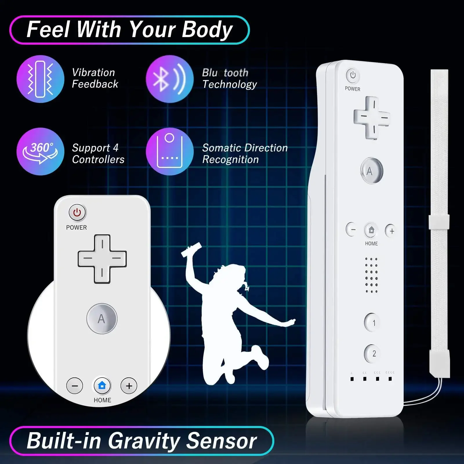 Pilot Wii z Wii Motion Plus w środku |   Kontroler Nunchuk do Wii |   Kompatybilny z Nintendo Wii, Wii U — zdjęcie produktu 2