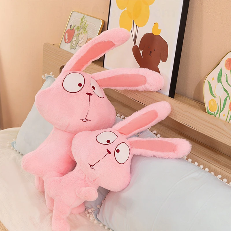 

80cm Cute Funny Plush Rabbit Toy Pink Cartoon Bunny Doll for Kids Birthday Xmas Gift Stuffed Animal Pillow Soft Cuddly Playmate