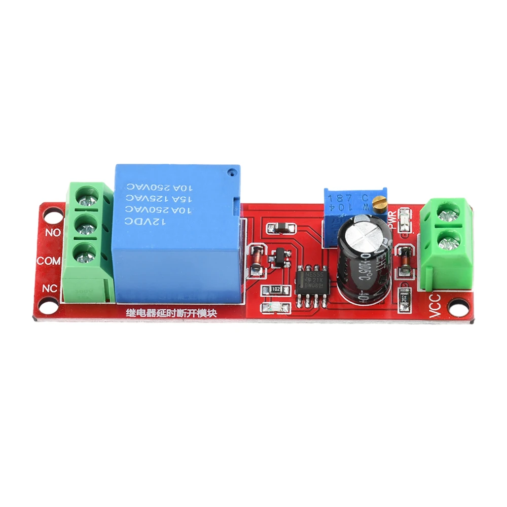 DC5V 12V Time Delay Relay NE555 Time Relay Shield 0~10S Timing Relay Timer Control Switch Car Relays Pulse Generation Duty Cycle