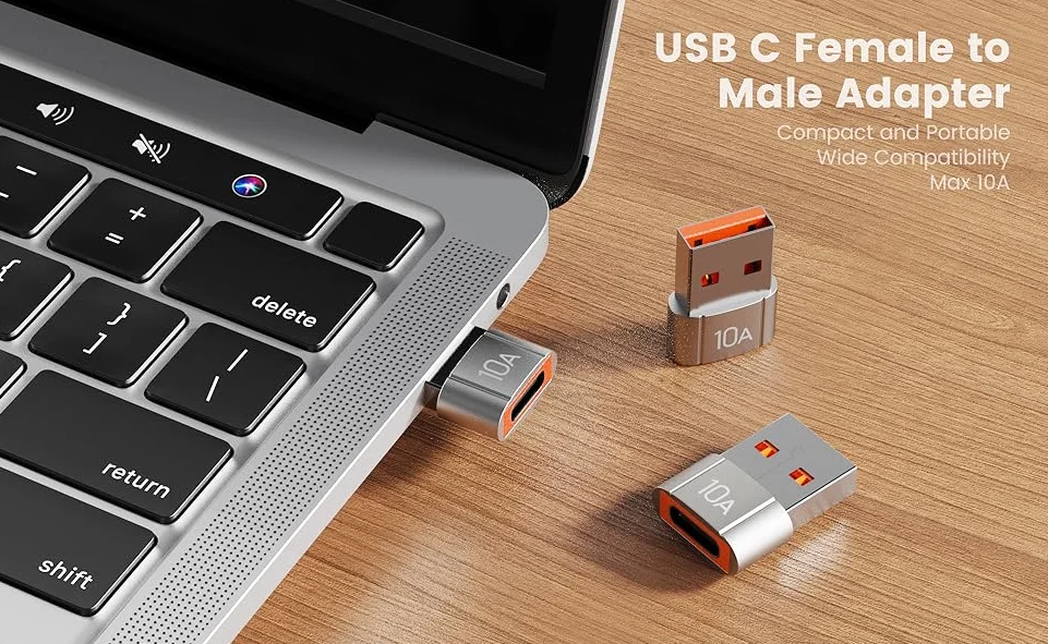 10er-Pack 200 W USB-C-zu-USB-Adapter, mit Schnellladung und 480 MB Datenübertragung, USB-C-Konverter für die Apple Watch Ultra iWatch-Serie – Detail 1