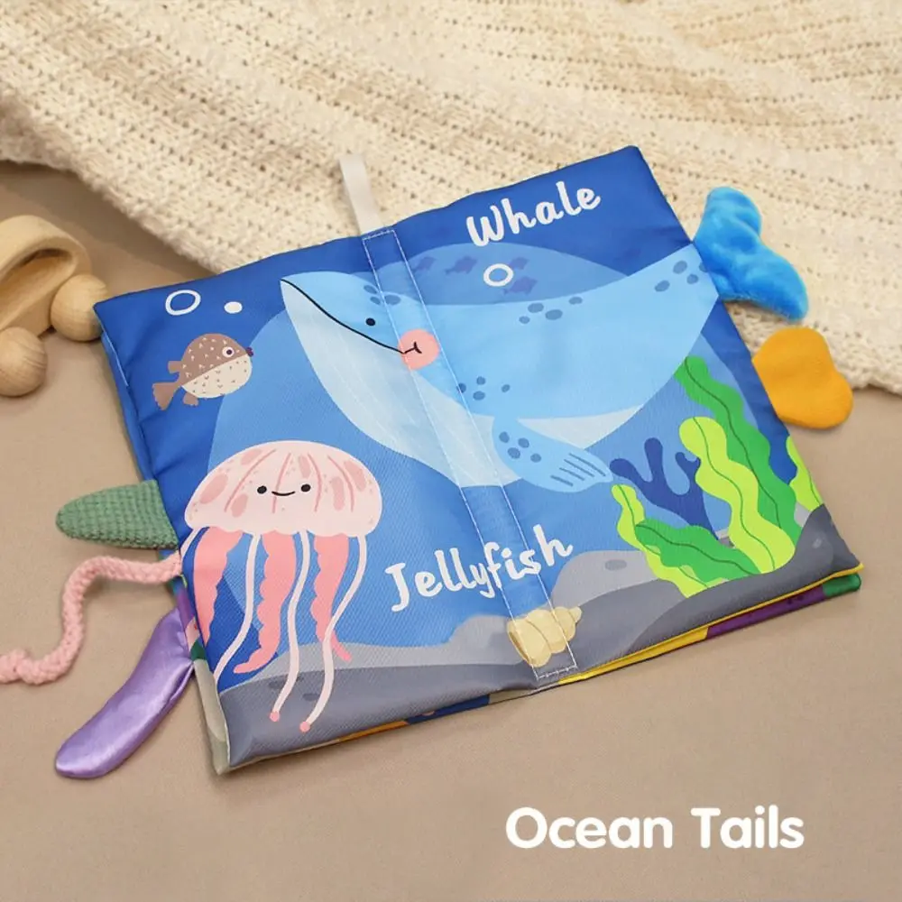 Etiqueta estéreo livro animais cauda livro de pano do bebê pai-filho som papel pano livro interativo macio quebra-cabeça pano livro infan