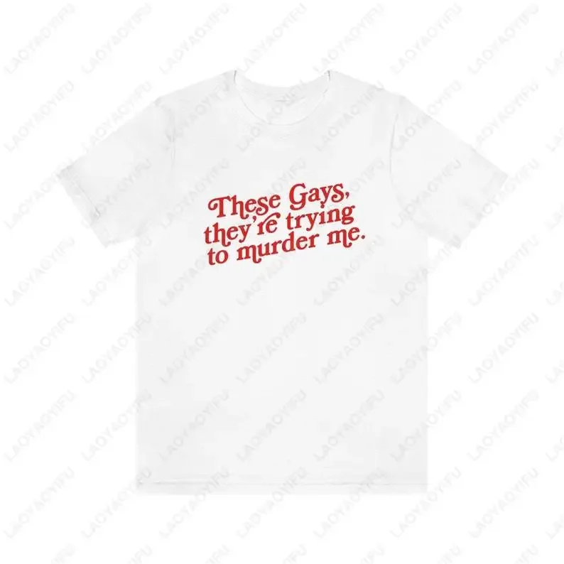 هذه المثليين الذين يحاولون قتلني للجنسين تي شيرت الأبيض لوتس تانيا ماكويد جنيفر كوليدج مضحك تيز الملابس خمر #2
