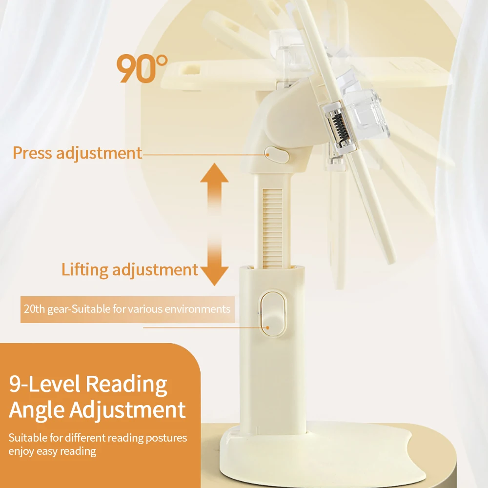 New Student Reading Stand Children's Simple Desktop Height Adjustable Elevating Bed Desktop Bookclip Fixed Books