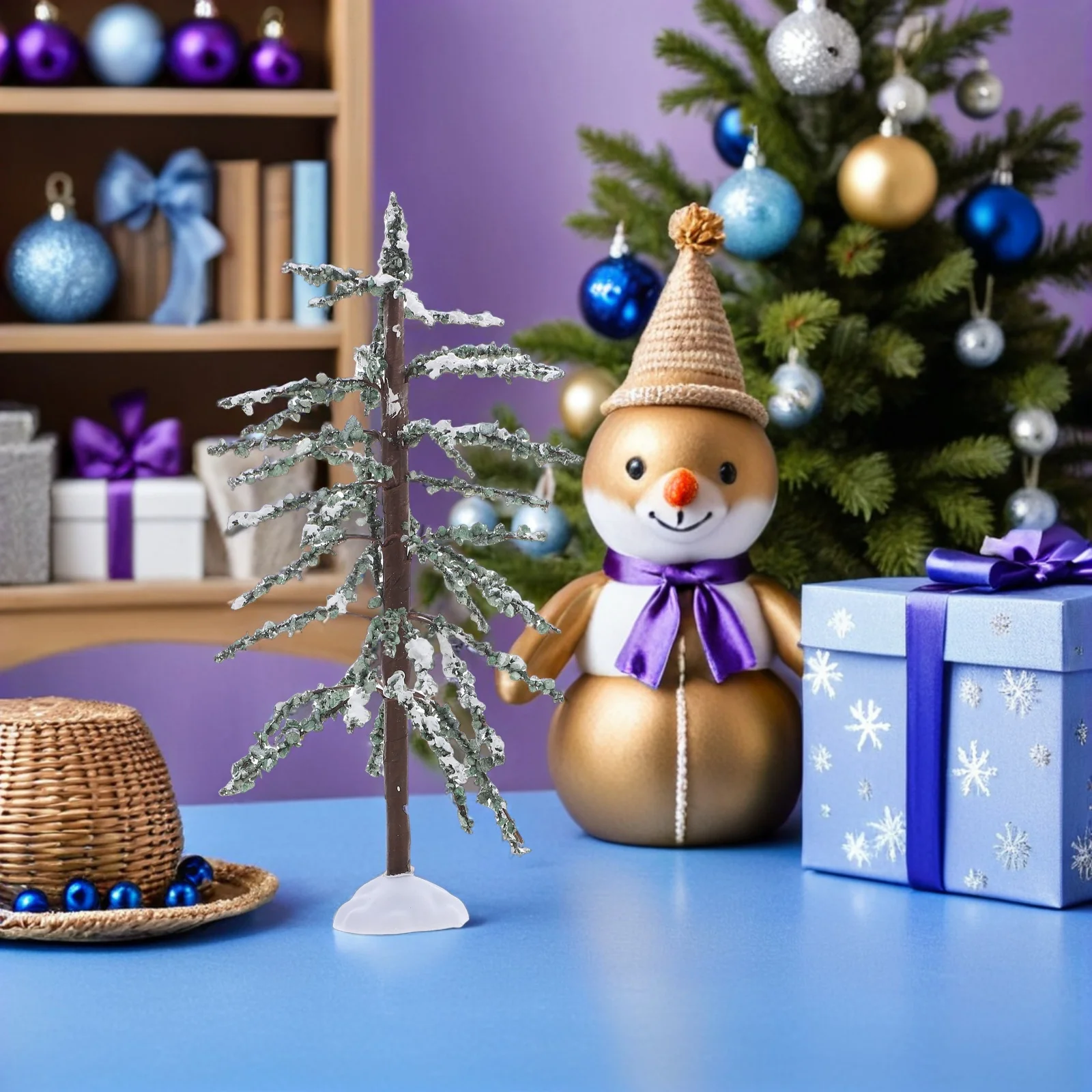 

3Pcs Mini Snow Frost Pine Trees Artificial Christmas Tabletop Holiday Decor Desktop Winter Crafts Party Decorations
