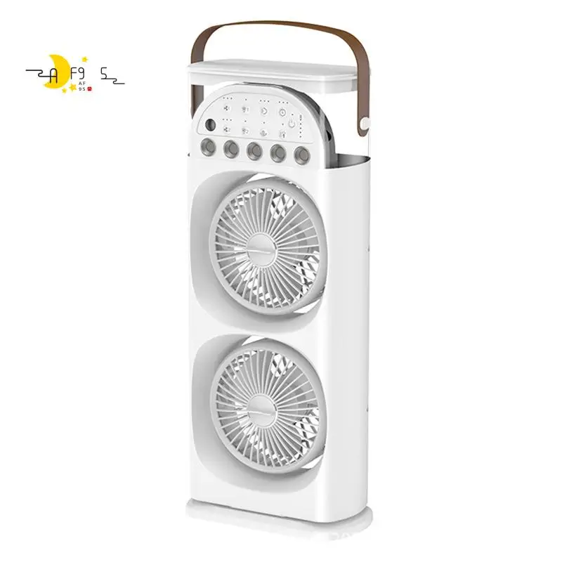 

AF95-Five-Hole Sprayer Dual Fan Humidification Brushless Direct Plug Charging Multiple Gears Colorful Lightswithlargecapacity