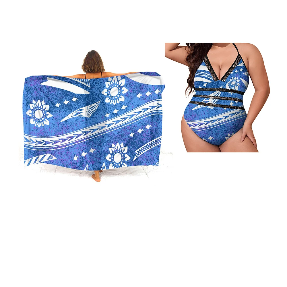 Blue Tonga Style Polynesian Ethnic Style Customized On Demand Bikini Swimwear High Quality Sexy Personality Bikini Women