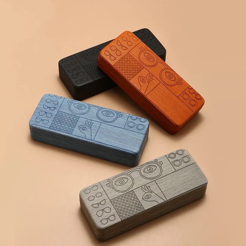 Модный прямоугольный футляр для очков с откидной крышкой в твердом корпусе, коробка для хранения очков ручной работы с графическим принтом Модный прямоугольный футляр для очков с откидной крышкой в твердом корпусе, коробка для хранения очков ручной работы с графическим принтом