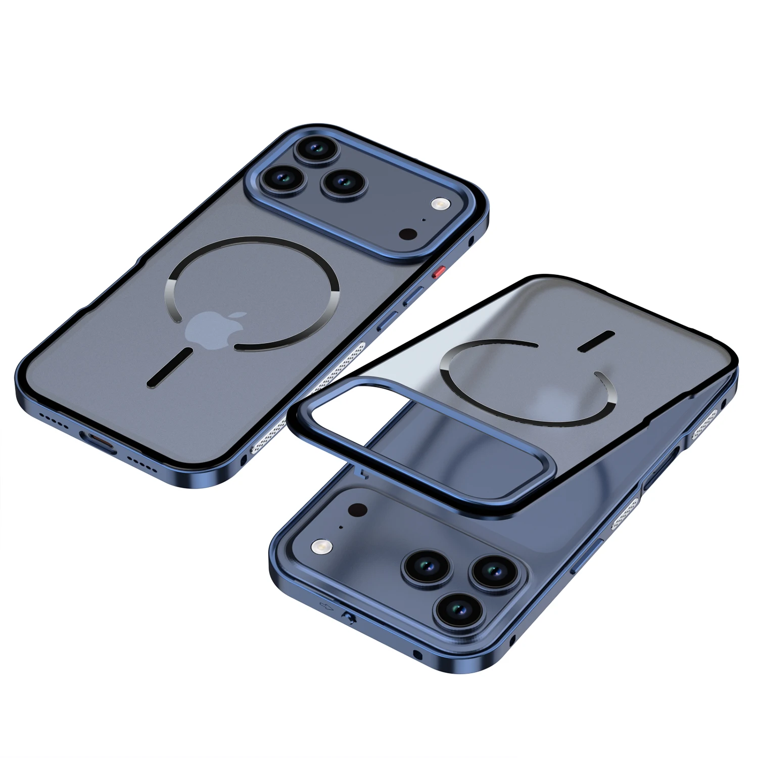 

Magnetic Snap Metal Case for iPhone 17ProMax/17Pro/16Pro/15Pro/14ProMax, Frosted Back Shockproof Camera Protection Cover