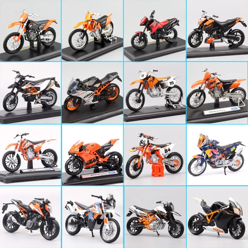 1/18 Skala Maisto KTM 450 SX SXF EXC Racing RC 8C RC390 690 SMC R 640 Duke II Rally Model motocykla Diecast Dirt Bike Vehicles