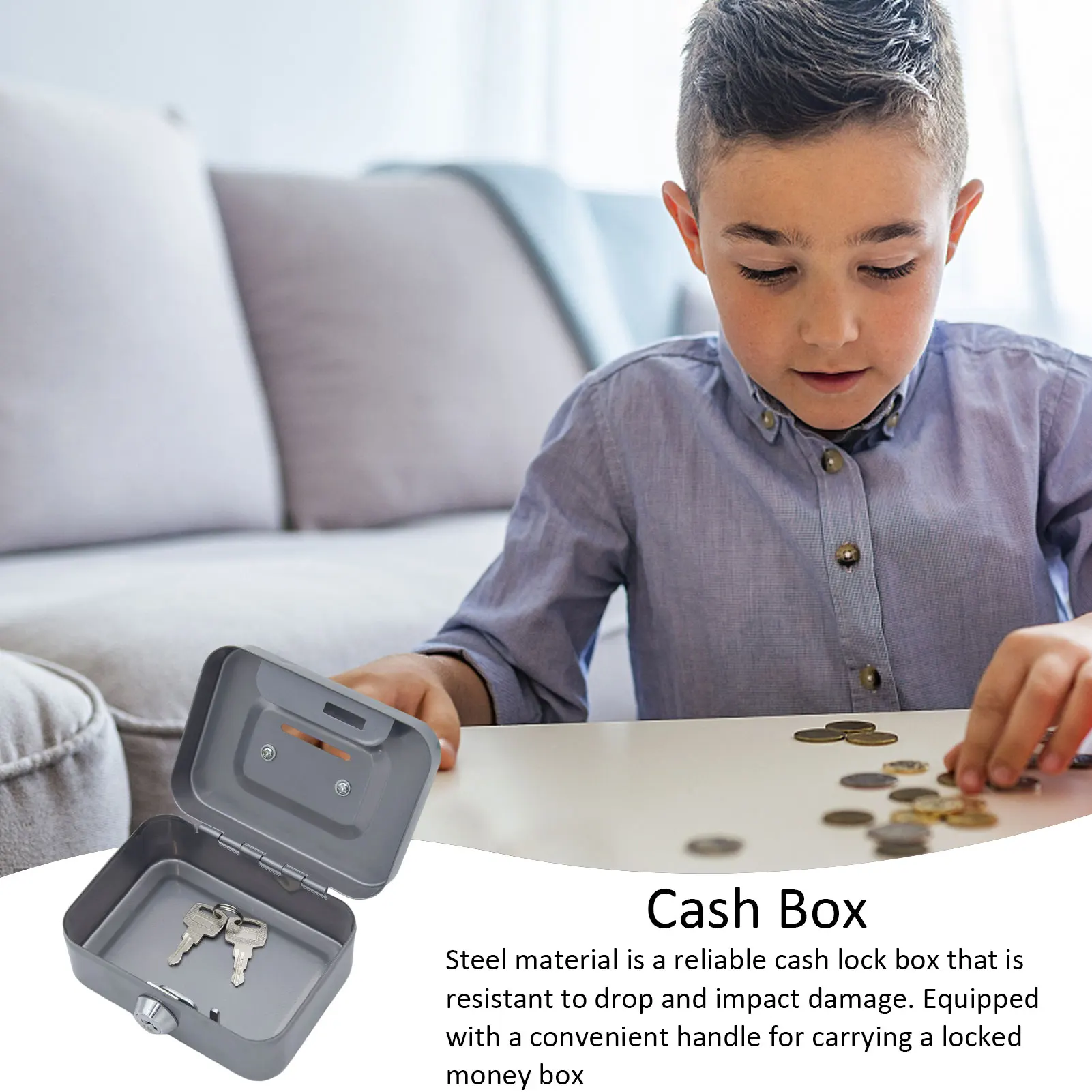 Lockable Piggy Bank Mini Safe Money Saving Box Coins Cash Metal Security Lock Coin Bank Portable Coin Box With Key For Kid Gifts