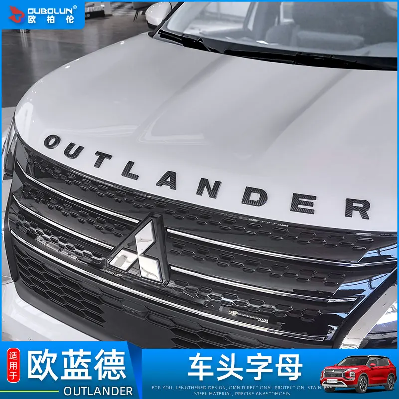 

For Mitsubishi Outlander 2023 ABS Front Engine Hood Letter Logo