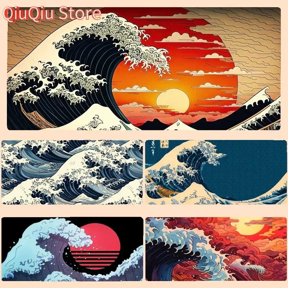 Japanese Waves Mouse Pad Large Gaming Compute Gamer PC Keyboard pad Mouse Mat desk accessories office desk mat gamer pad table