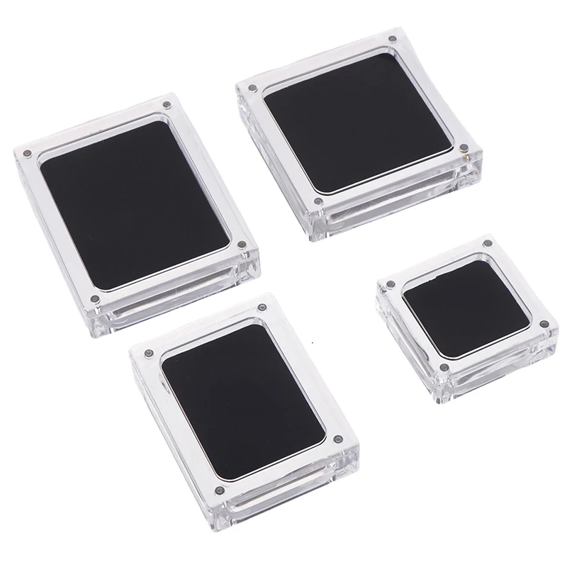 

Acrylic Jewelry Display Box Jewelry Storage Box Clear Glass Top Gem Box Gemstone Display Stand Holder Storage Organizer Case
