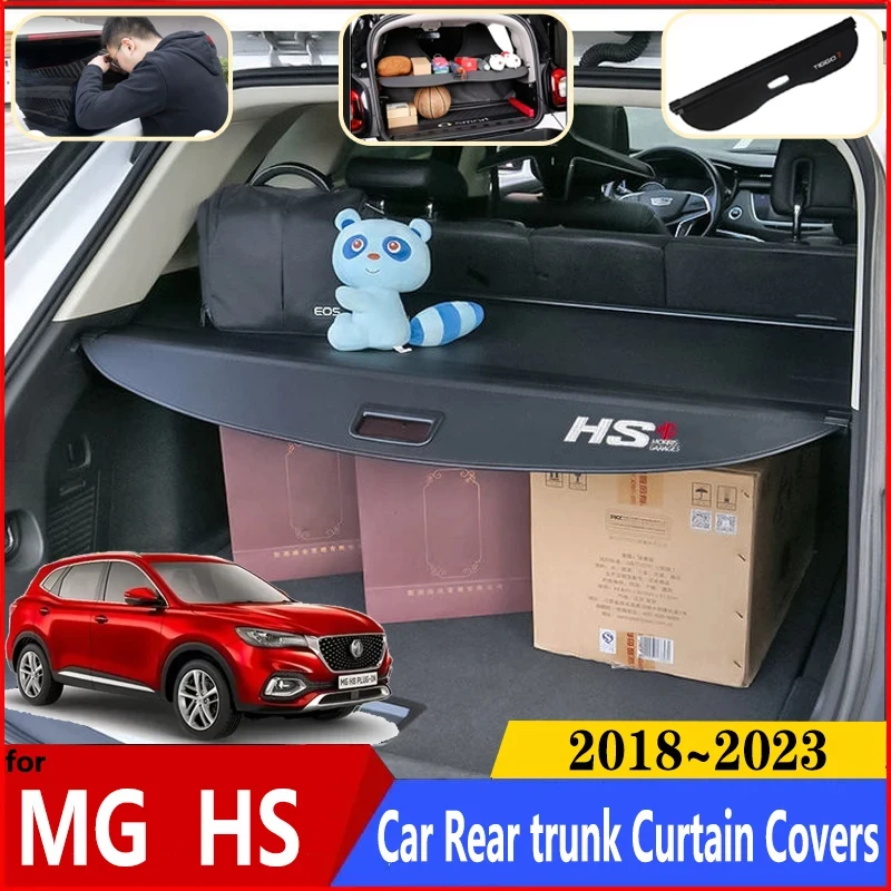 

For MG HS 2022 Car Accessories 2018~2023 Car Rear Trunk Curtain Cover Rear Rack Partition Shelter Decoration Car Accessories