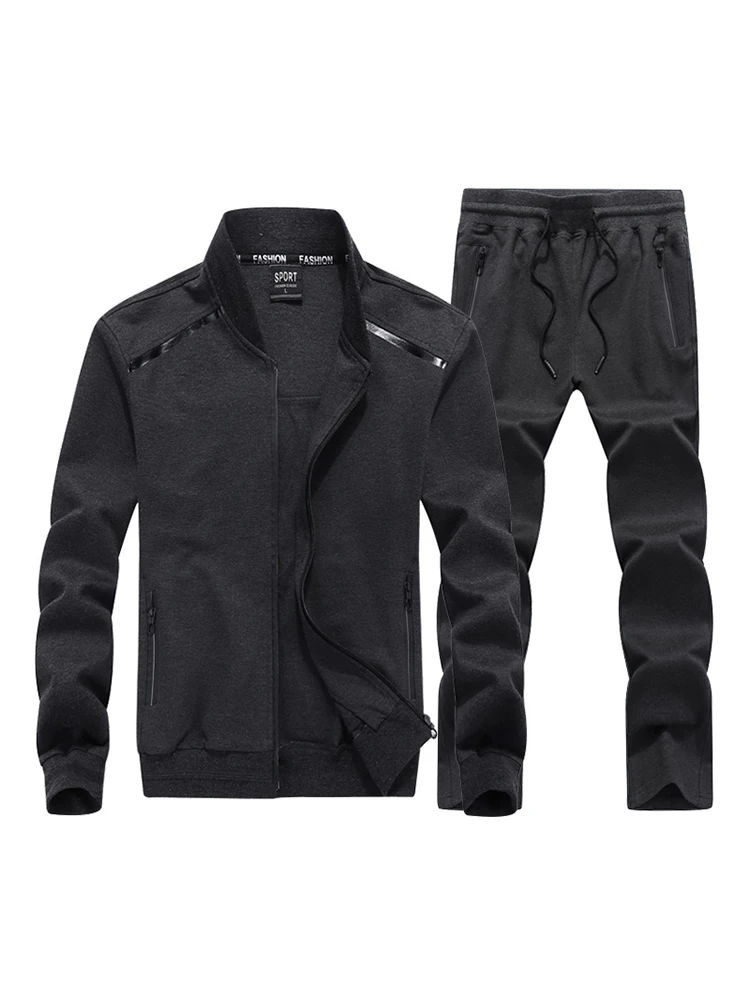 Large Size 6xl 7xl 8xl 9xl Men\'s Two Piece Sets Spring Autumn Sweatsuits Zipper Tracksuits Male Sport Jackets Set Sportswear Man