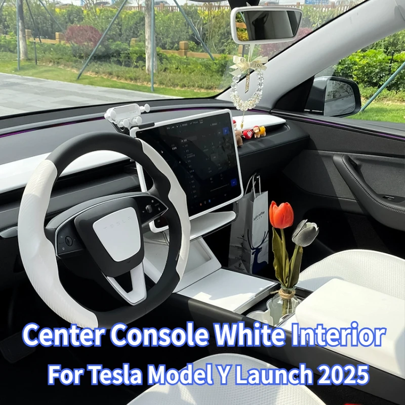 

For Tesla New Model Y Juniper 2025 Center Control Armrest Storage Organizer Box Water Cup Sunglasses Phone Holder Tray MY LAUNCH