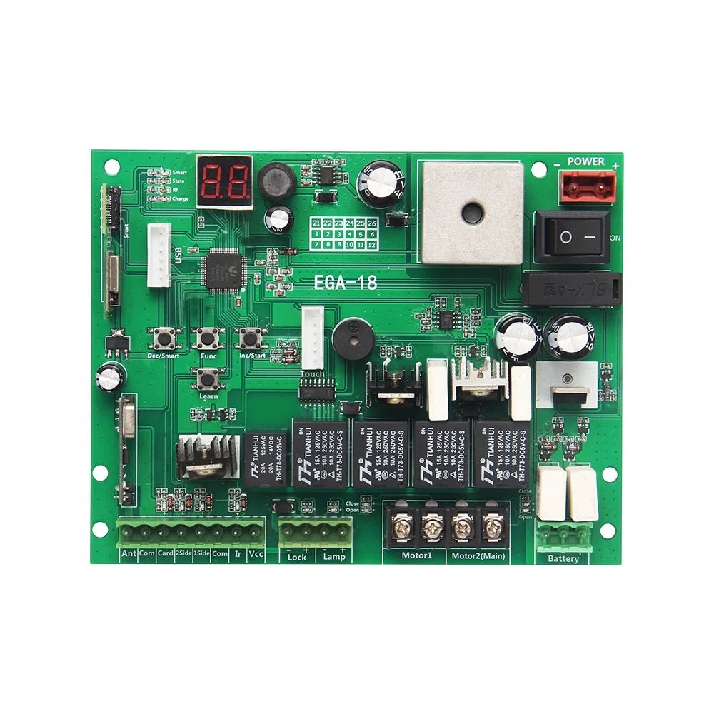 Contrôleur de portail battant automatique WiFi EGA-18 24V CC, carte de contrôle PCB pour moteur AUTO