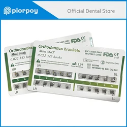 PIORPOY 20Pcs Dental Orthodontic Brackets Braces Metal Split Mesh Base Mini Roth MBT 0.022 Slot Odontologia Dentist Materials