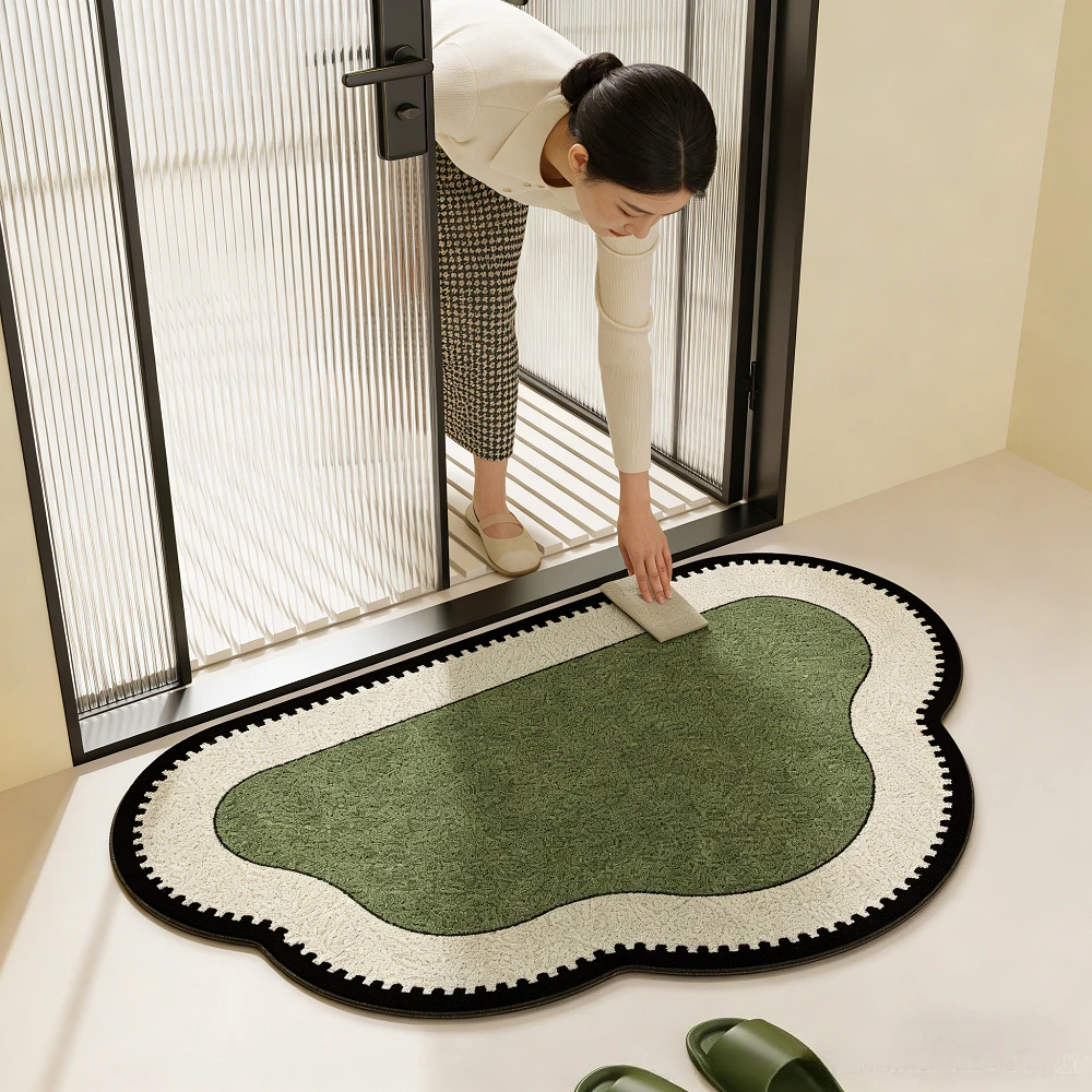 

Противоскользящий коврик для ванной комнаты от грязи и пыли, современный, простой, мягкий, удобный, нестандартной формы, легко моющийся, влаговпитывающий коврик для ног