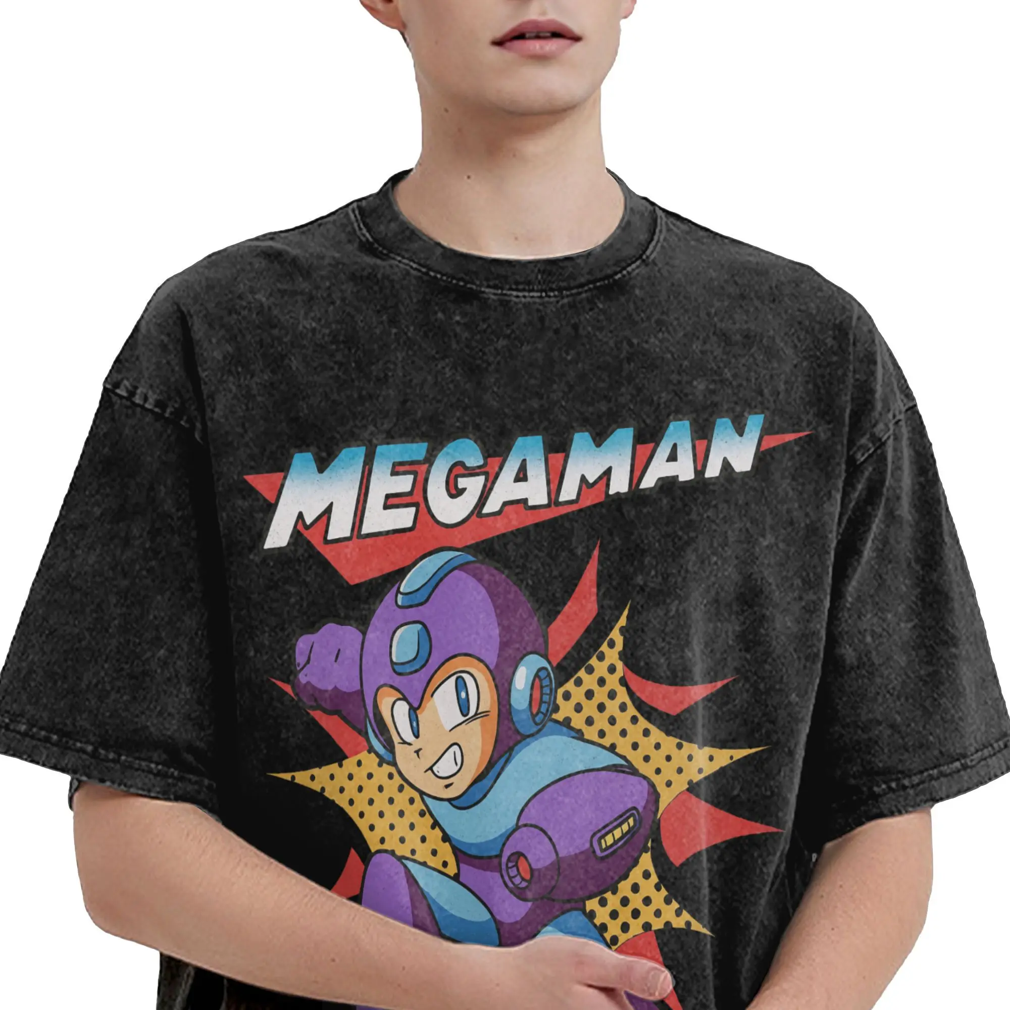 تي شيرت رجالي من Megaman Zero Game تي شيرت مذهل مغسول تي شيرت بأكمام قصيرة ورقبة مستديرة تي شيرت من القطن الخالص فكرة هدية