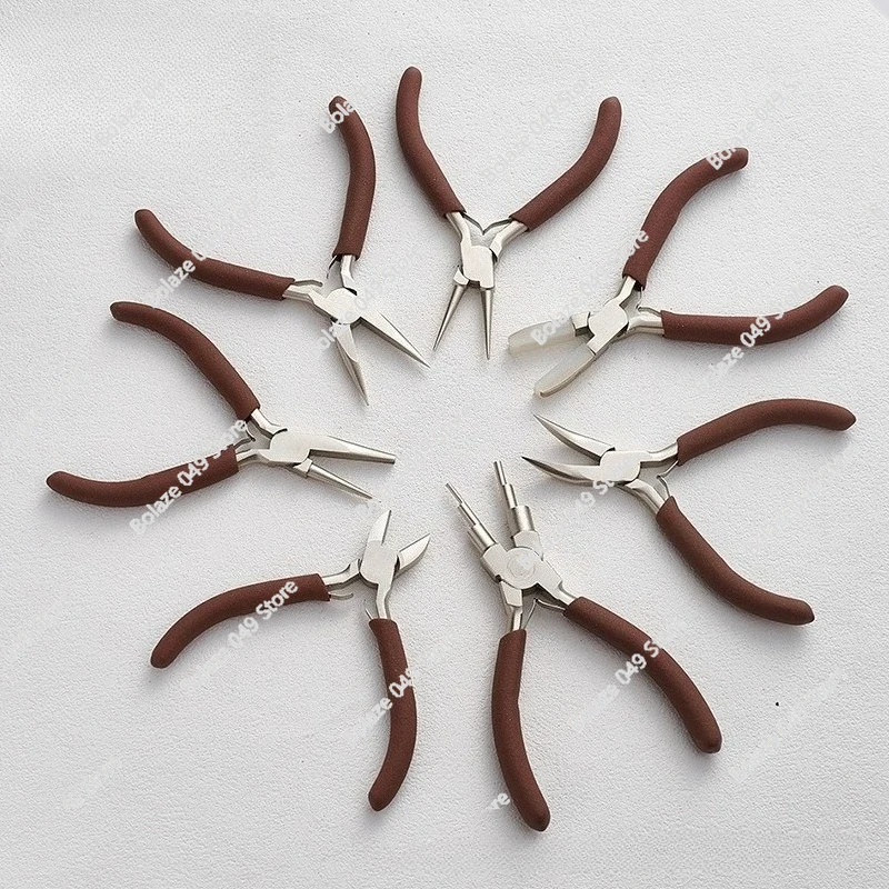 

Ювелирные плоскогубцы, импортные кусачки из углеродистой стали, высококачественные кусачки ручной работы, сделай сам, инструменты для намотки бисера, остроконечные плоскогубцы, круглые плоскогубцы