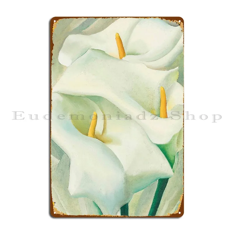 Georgia O Keeffe Calla Lillies Metal Sign Wall Decor Customized Mural Living Room Design Tin Sign Poster