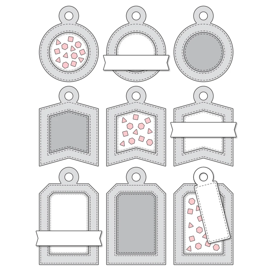 2024 AliliArts Metal Cutting Dies Creative Tags #4 diy Scrapbooking Photo Album Decorative Embossing PaperCard Crafts Die